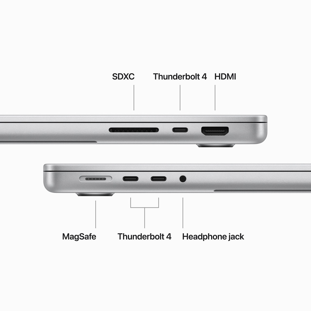 Apple MacBook Pro 14-inch M3 with 8-core CPU 10-core GPU (24GB Unified, 512GB SSD, 70W USB-C, Silver) - Open Box