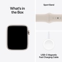 Apple Watch SE (2nd gen) Starlight Aluminium Case with Starlight Sport Band (44mm, GPS) - Open Box