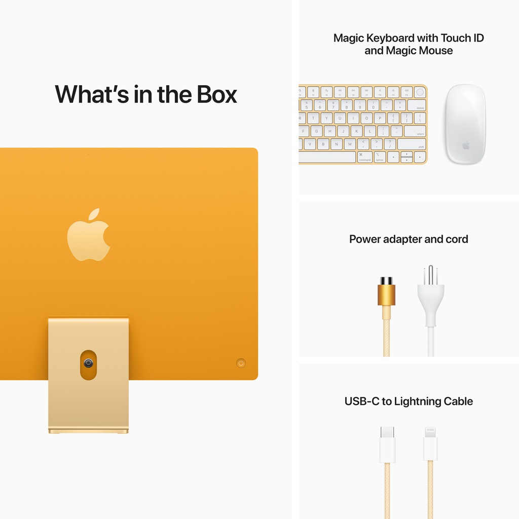 iMac (4.5K Retina, 24-inch, 2021): M1 chip with 8-core CPU and 8-core, Yellow