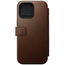 Nomad Modern Leather Folio Case with MagSafe for iPhone 16 Pro - Brown