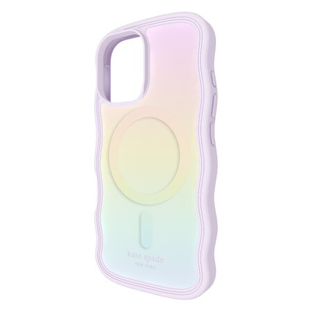 kate spade new york Wavy Protective Hardshell with MagSafe for iPhone 16 - Opal Iridescent