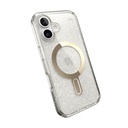 Speck Case with ClickLock/MagSafe for iPhone 16 - Clear / Gold Glitter