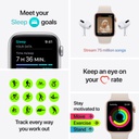 Apple Watch SE GPS + Cellular, Silver Aluminium Case with Abyss Blue/Moss Green Sport Loop