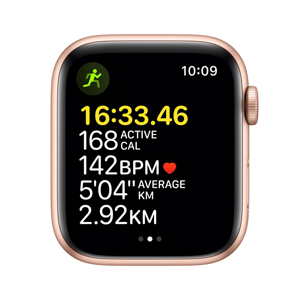 Apple Watch SE GPS, Gold Aluminium Case with Starlight Sport Band - Regular