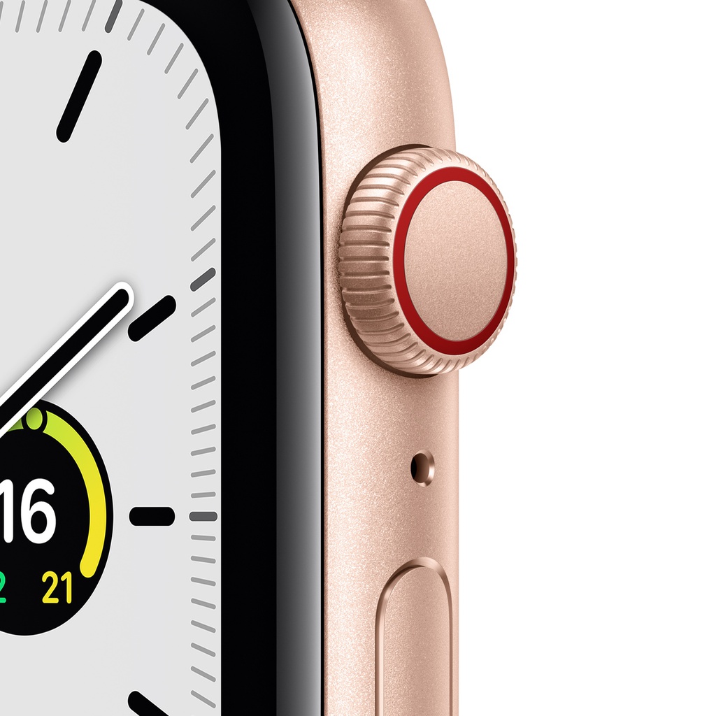 Apple Watch SE GPS + Cellular, Gold Aluminium Case with Starlight Sport Band - Regular