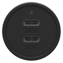 Otterbox Dual Fast Car Charger USB-C 30w (18wPD + USB-A 12w) Black