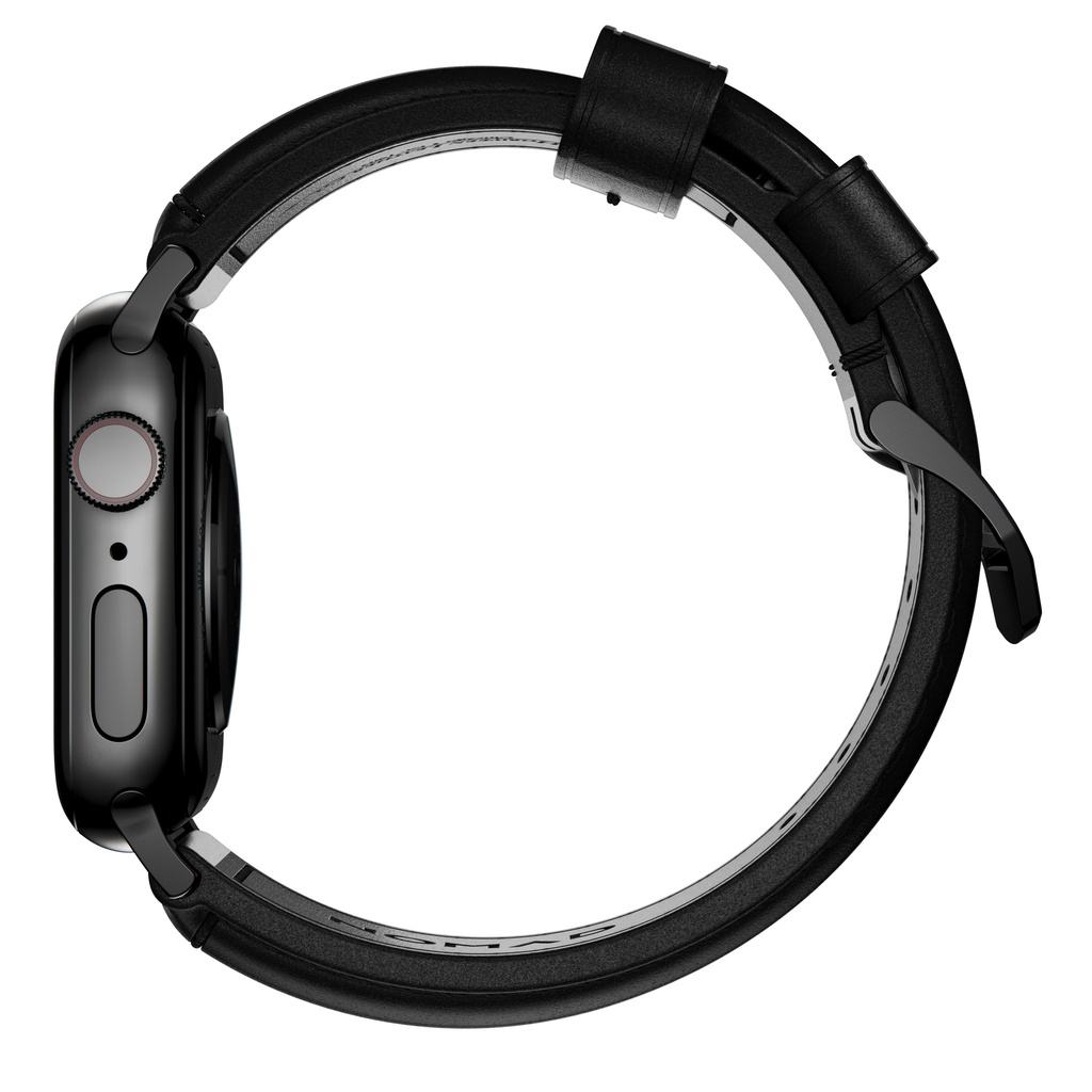 Nomad 42/44/45mm Traditional Strap for Apple Watch - Black Hardware / Black Leather