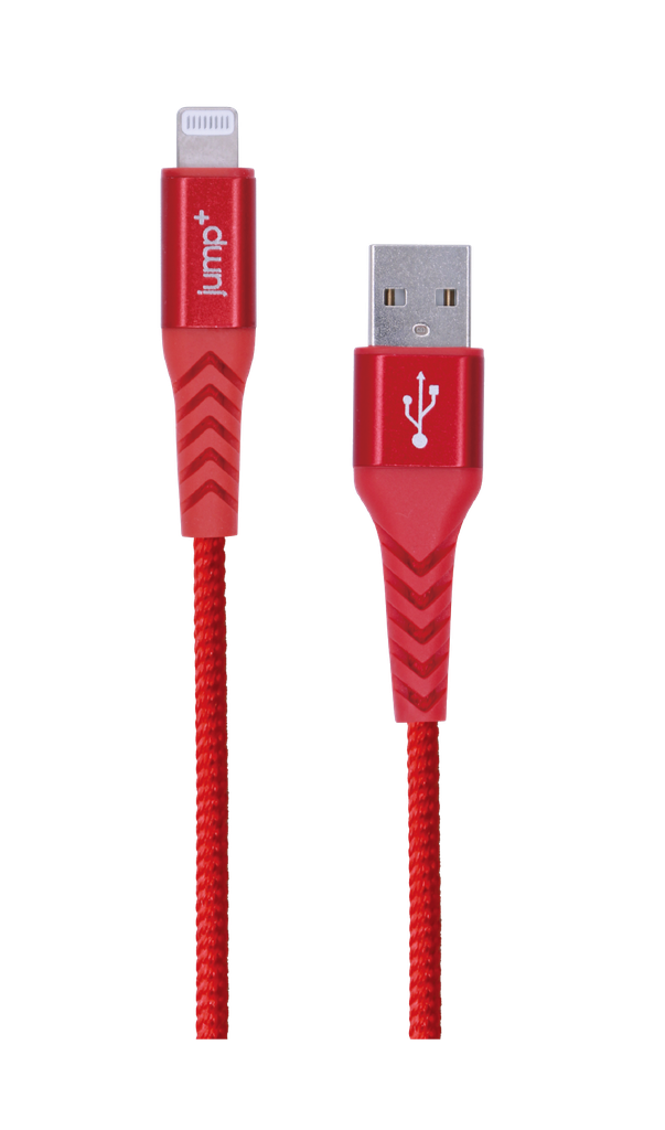 Jump+ USB to Lightning Nylon Cable 1m - Red