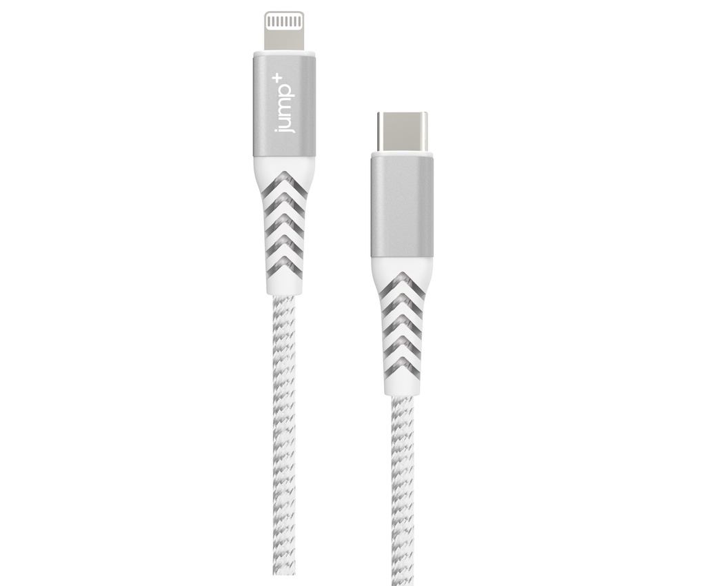 Jump+ USB to Lightning Nylon Cable 1m - White