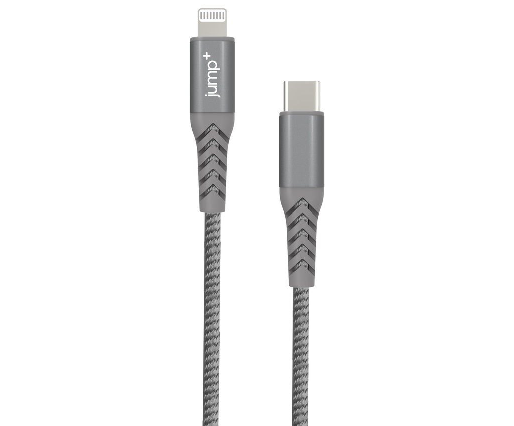 jump+ USB-C to Lightning Nylon Cable 1m - Grey