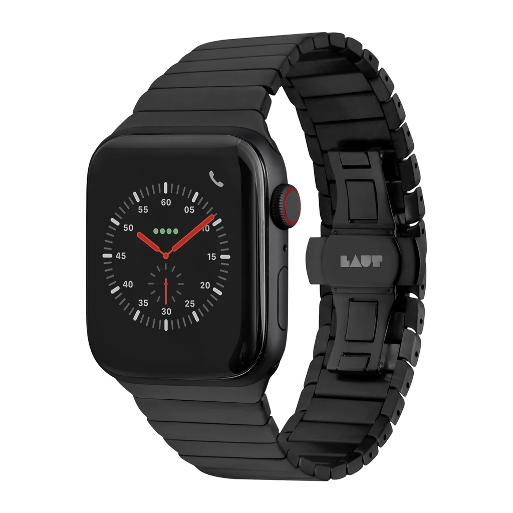 LAUT Links Stainless Steel Watch Band for Apple Watch 42/44/45mm - Black (V2)