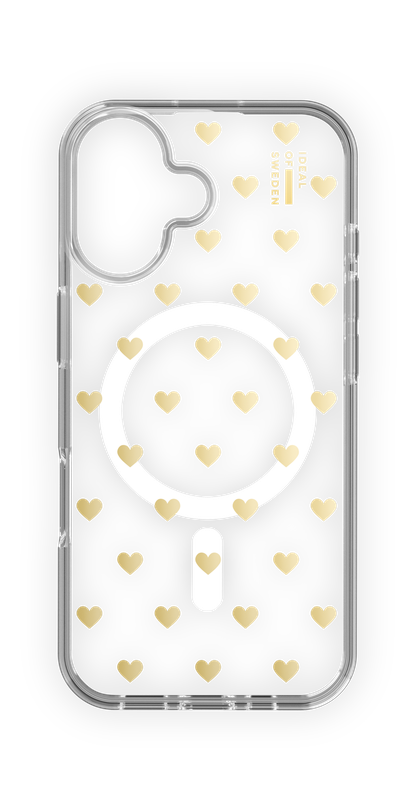 Ideal of Sweden Clear Case with MagSafe for iPhone 16 - Golden Hearts