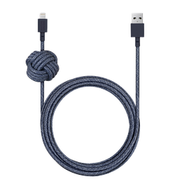 [NCABLE-L-IND-NP] Native Union 3M USB to Lightning Knot Night Cable - Indigo