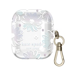 [KSAP-001-DSYIR] kate spade New York Protective case AirPods (1st & 2nd gen) - Daisy Iridescent Foil/White/Clear