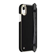 [KSIPH-117-BSTRP] kate spade Wrap Case for iPhone XR- Scallop Black Saffiano / Gold Strap