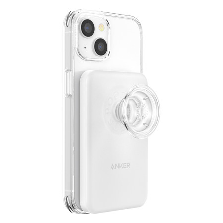 [A1612H21] Anker MagGo with Pop Socket Wireless 7.5W 5000mAh Battery Pack - Clear
