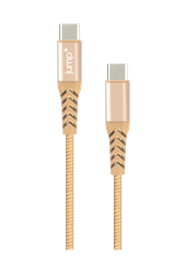 [JP-2067] jump+ USB-C to USB-C 2M Braided Cable - Gold