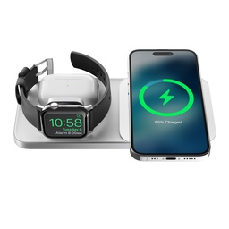 [NM01235385] Nomad Base One Max with MagSafe Wireless Charger 3 in 1 - Silver
